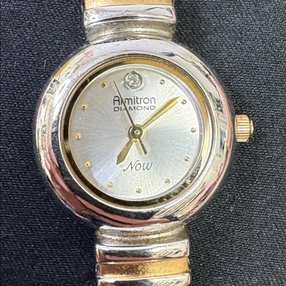 ✨ Amritron “Now” Diamond Accent Two-Tone Bracelet Watch ✨